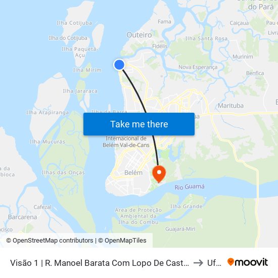 Visão 1 | R. Manoel Barata Com Lopo De Castro to Ufra map