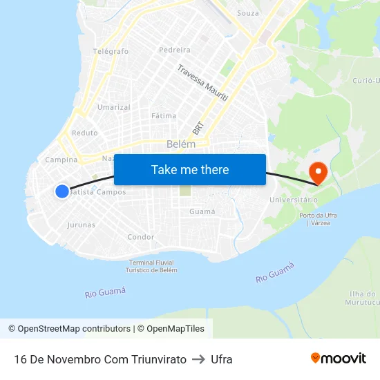 16 De Novembro Com Triunvirato to Ufra map