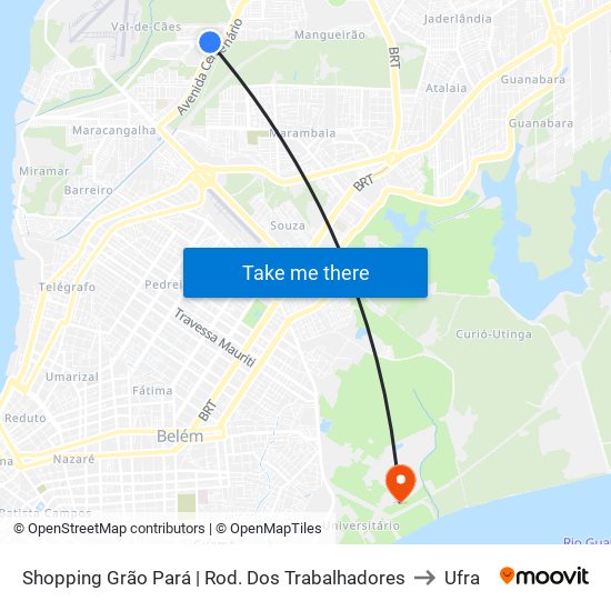 Shopping Grão Pará | Rod. Dos Trabalhadores to Ufra map