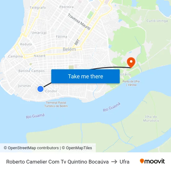 Roberto Camelier Com Tv Quintino Bocaúva to Ufra map