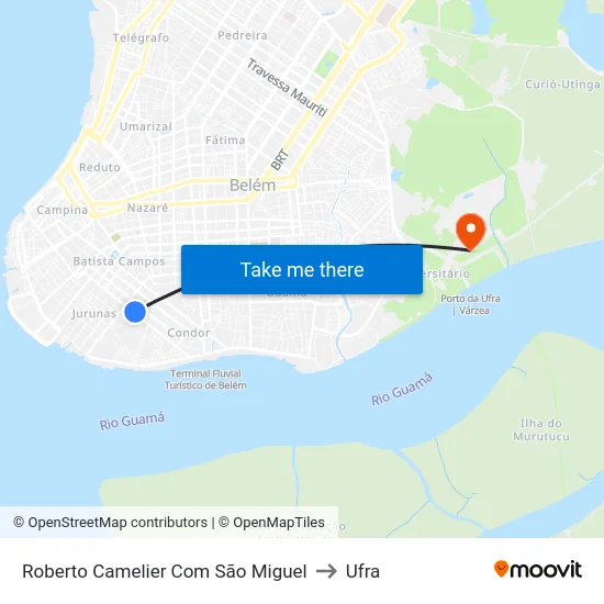 Roberto Camelier Com São Miguel to Ufra map