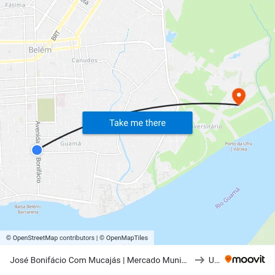 José Bonifácio Com Mucajás | Mercado Municipal Do Guamá to Ufra map