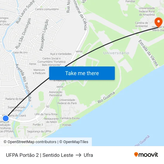 UFPA Portão 2 | Sentido Leste to Ufra map