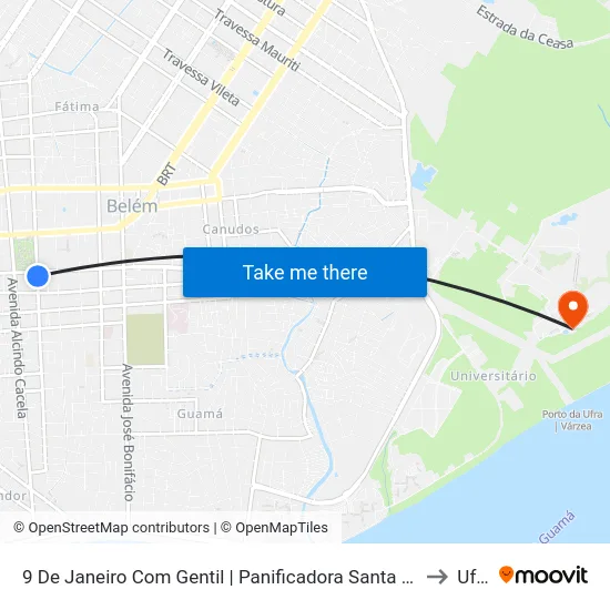 9 De Janeiro Com Gentil | Panificadora Santa Clara to Ufra map