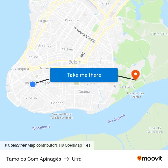 Tamoios Com Apinagés to Ufra map
