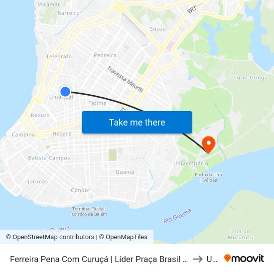 Ferreira Pena Com Curuçá | Líder Praça Brasil (Fundos) to Ufra map
