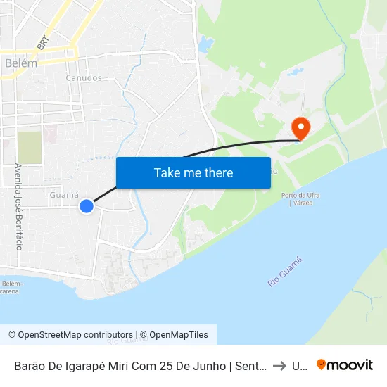 Barão De Igarapé Miri Com 25 De Junho | Sentido Oeste to Ufra map