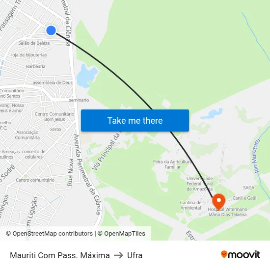 Mauriti Com Pass. Máxima to Ufra map