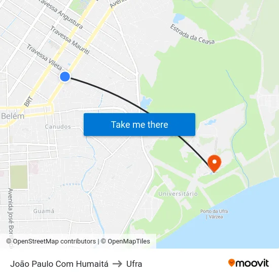 João Paulo Com Humaitá to Ufra map