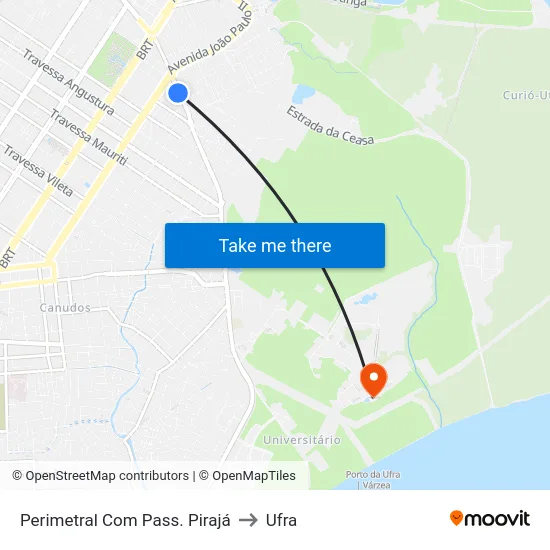 Perimetral Com Pass. Pirajá to Ufra map