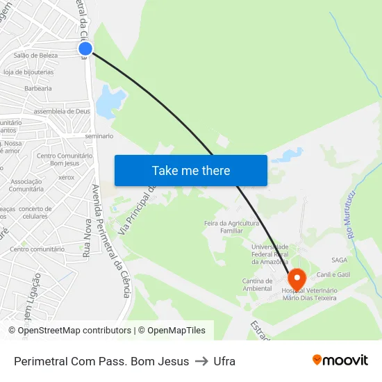 Perimetral Com Pass. Bom Jesus to Ufra map