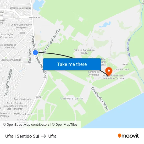 Ufra | Sentido Sul to Ufra map