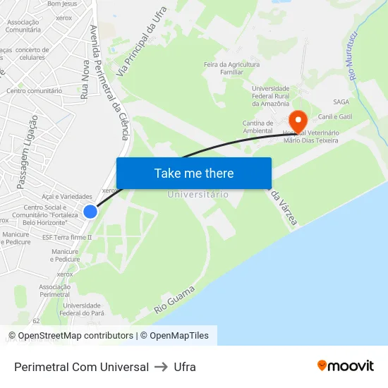 Perimetral Com Universal to Ufra map