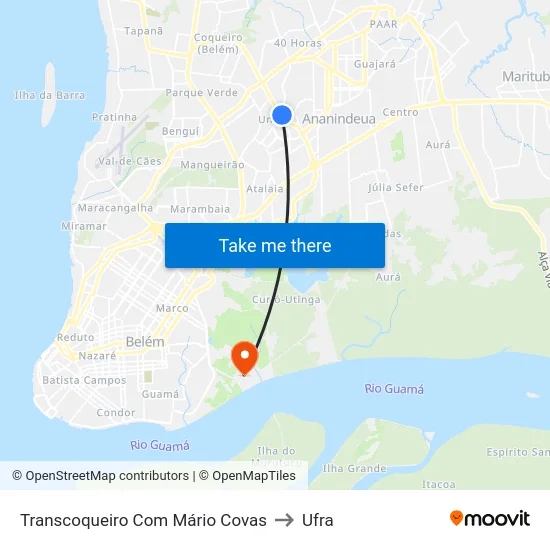 Transcoqueiro Com Mário Covas to Ufra map