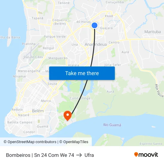 Bombeiros | Sn 24 Com We 74 to Ufra map
