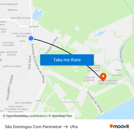 São Domingos Com Perimetral to Ufra map