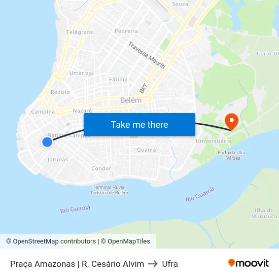 Praça Amazonas | R. Cesário Alvim to Ufra map