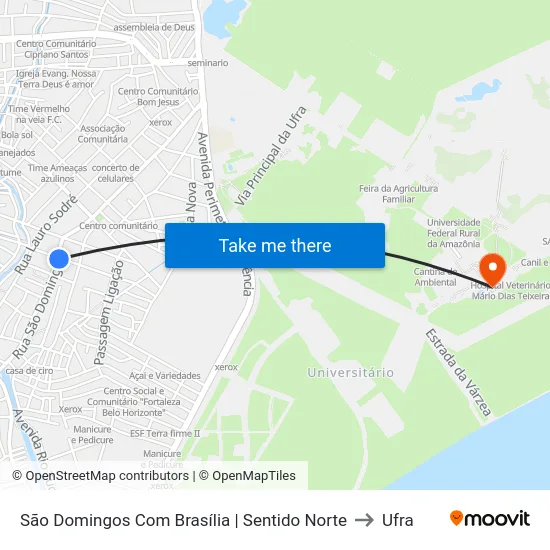 São Domingos Com Brasília | Sentido Norte to Ufra map