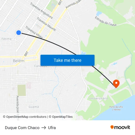 Duque Com Chaco to Ufra map