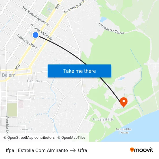 Ifpa | Estrella Com Almirante to Ufra map