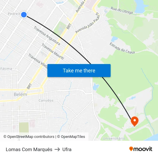 Lomas Com Marquês to Ufra map