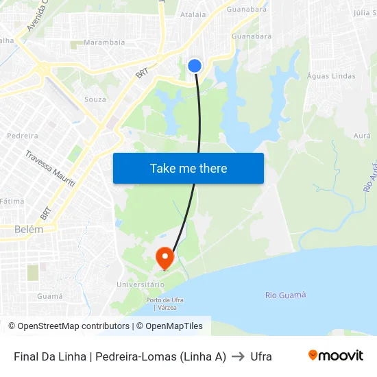 Final Da Linha | Pedreira-Lomas (Linha A) to Ufra map