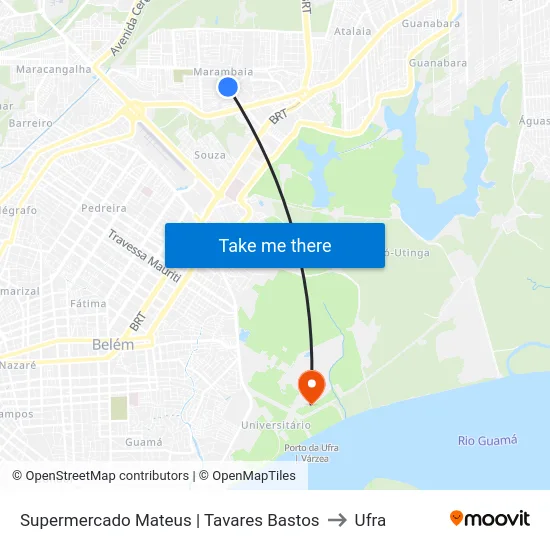 Supermercado Mateus | Tavares Bastos to Ufra map