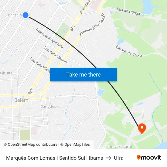 Marquês Com Lomas | Sentido Sul | Ibama to Ufra map