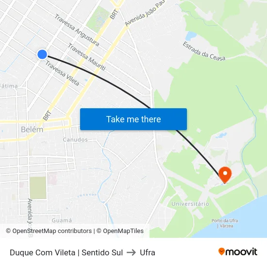 Duque Com Vileta | Sentido Sul to Ufra map