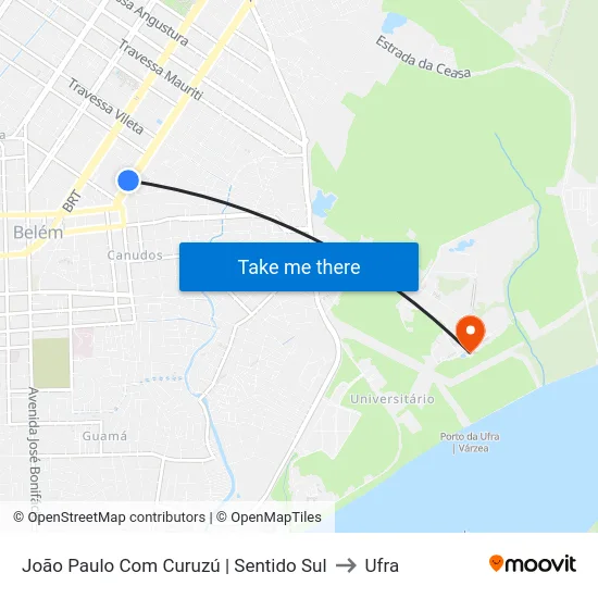 João Paulo Com Curuzú | Sentido Sul to Ufra map