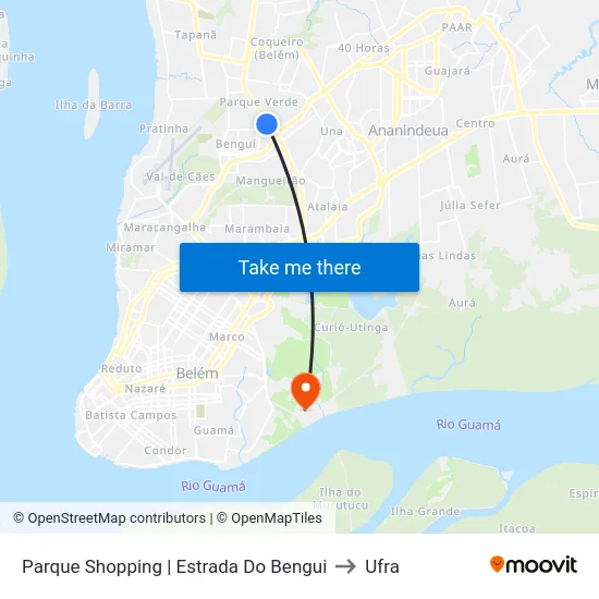 Parque Shopping | Estrada Do Bengui to Ufra map