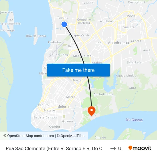 Rua São Clemente (Entre R. Sorriso E R. Do Comércio) to Ufra map