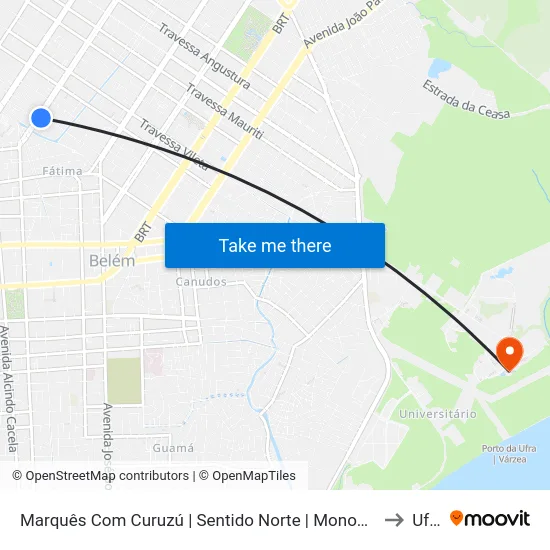 Marquês Com Curuzú | Sentido Norte | Monobloco to Ufra map