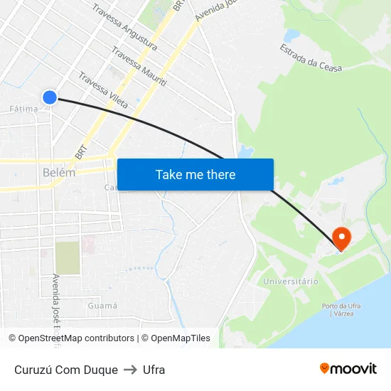 Curuzú Com Duque to Ufra map