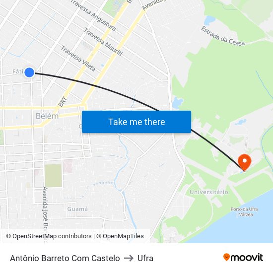 Antônio Barreto Com Castelo to Ufra map