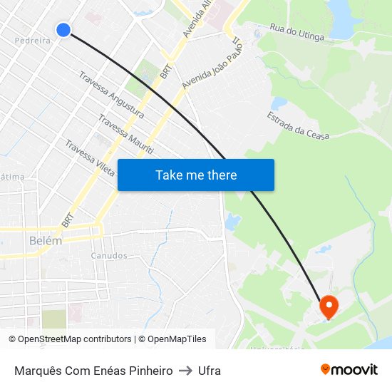 Marquês Com Enéas Pinheiro to Ufra map