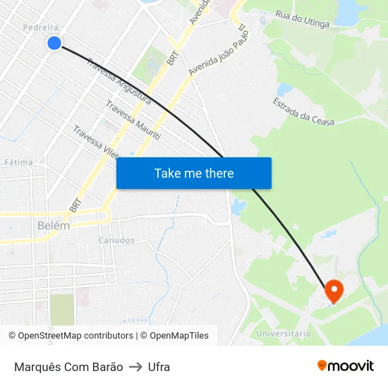 Marquês Com Barão to Ufra map