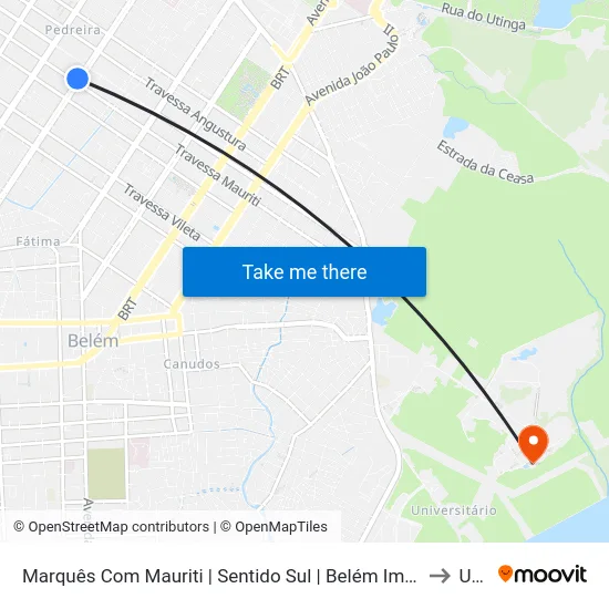 Marquês Com Mauriti | Sentido Sul | Belém Importados to Ufra map