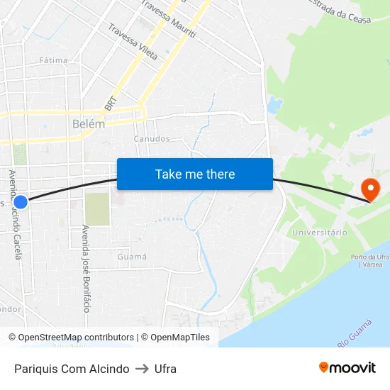 Pariquis Com Alcindo to Ufra map