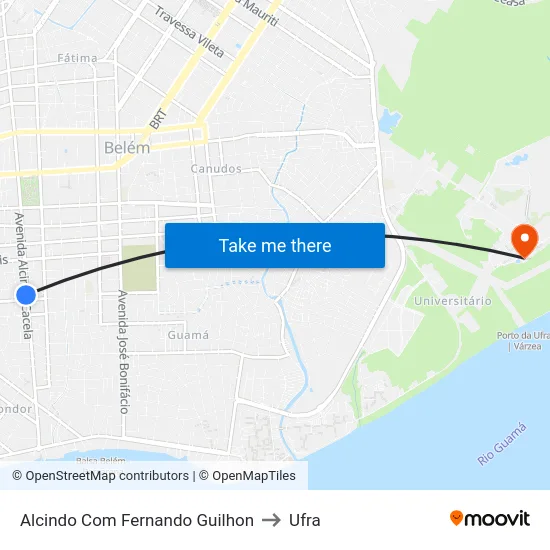 Alcindo Com Fernando Guilhon to Ufra map
