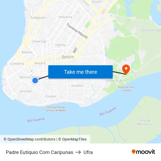 Padre Eutíquio Com Caripunas to Ufra map