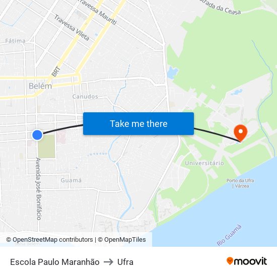 Escola Paulo Maranhão to Ufra map