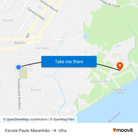 Escola Paulo Maranhão to Ufra map