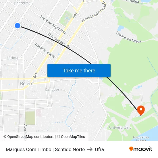 Marquês Com Timbó | Sentido Norte to Ufra map