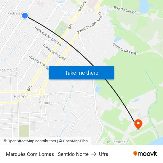 Marquês Com Lomas | Sentido Norte to Ufra map