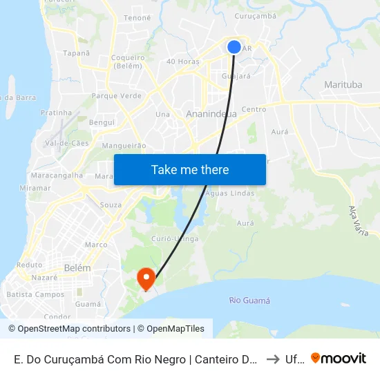 Curuçambá Oeste Com Rio Negro | Canteiro Do Paar to Ufra map