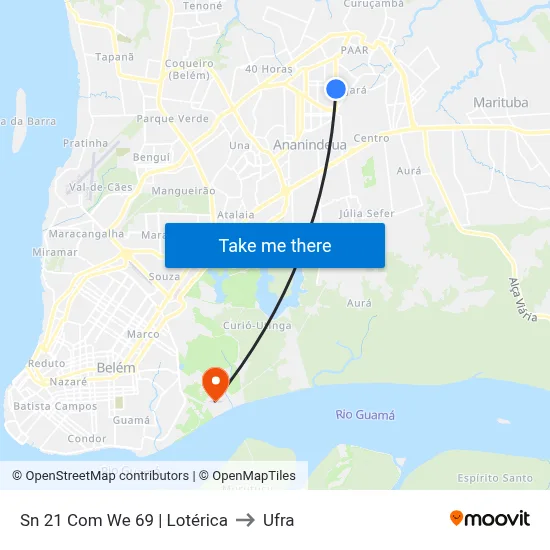 Sn 21 Com We 69 | Lotérica to Ufra map