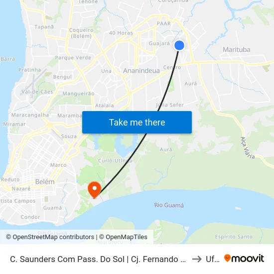 C. Saunders Com Pass. Do Sol | Cj. Fernando Corrêa to Ufra map