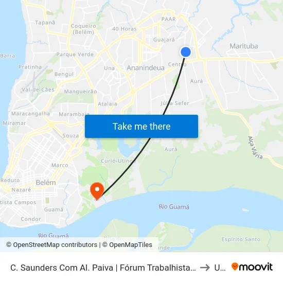 C. Saunders Com Al. Paiva | Fórum Trabalhista | Sentido Sul to Ufra map