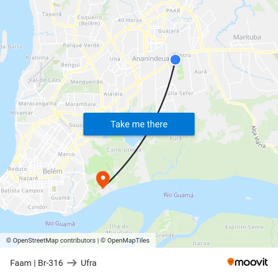 Faam | Br-316 to Ufra map